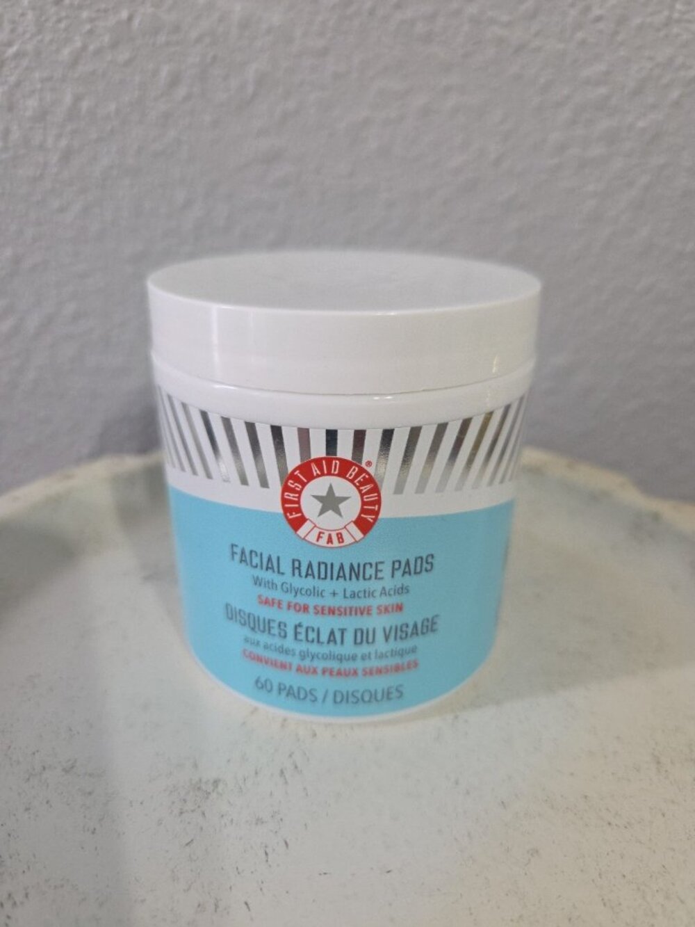 First Aid Beauty (FAB) Facial Radiance Pads w/ Glycolic + Lactic Acids, 60 Pads